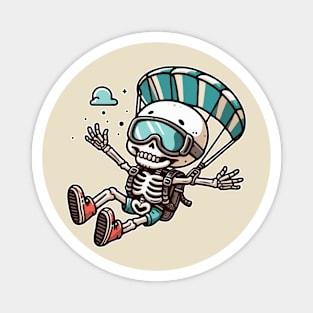 Funny skeleton Skydiving Magnet